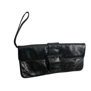 Hobo International Vintage Black Leather Baguette Poetcore Classic